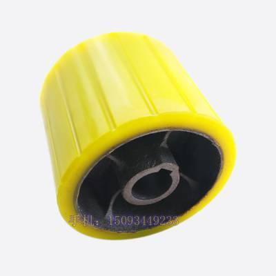滾筒式攪拌機聚氨酯膠輪 黃色牛筋膠皮掛膠工藝打造優質耐磨不脫膠摩擦托輪